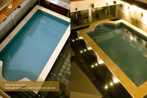 an overhead view of a swimming pool in a building at Baños del Inca Premium Hotel in Los Baños del Inca