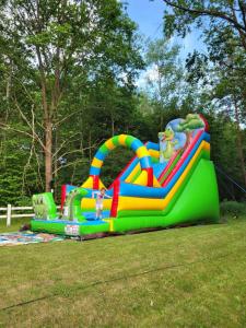 a large inflatable water slide in a park at Ann-tonówka in Brzózki