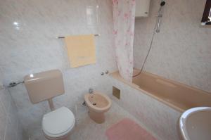 a bathroom with a toilet and a sink and a tub at Apartment Djuka in Njivice