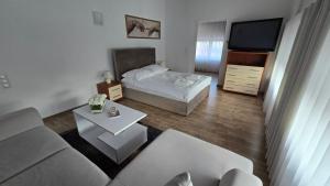 Łóżko lub łóżka w pokoju w obiekcie Motel Za Miedzą