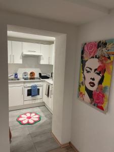 Η κουζίνα ή μικρή κουζίνα στο Modernes, stilvolles Apartment 4 +7 φωτογραφίες