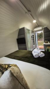 Posezení v ubytování Hidden Acres- Luxury Glamping Pod
