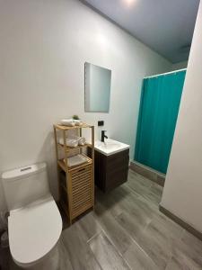 un baño con inodoro y lavabo en Favare Villa - Perfect for Large Families and Groups, en Jacó