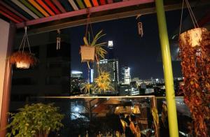 a view of a city at night from a restaurant at Hotel La ISRA at Kuala Lumpur in Kuala Lumpur