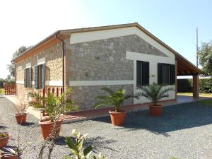 een klein huis met potplanten ervoor bij Agriturismo Le Querci in Macchiascandona