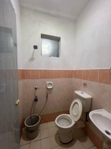 a bathroom with a toilet and a sink at Adyan Permata Homestay Ground Floor in Sandakan