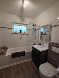 Et badeværelse på Tiny Apartment Bad Harzburg Leihfahrräder gratis Shuttleservice