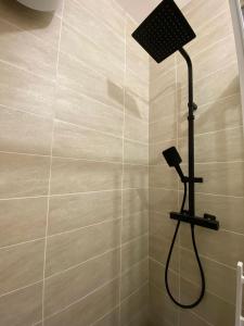une douche avec pommeau de douche dans une salle de bain dans l'établissement Tour Eiffel Alasseur 2 Paris, à Paris