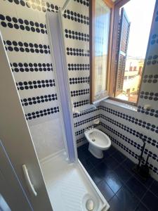a bathroom with a shower with a toilet and a sink at nanzi u mare in San Vito lo Capo