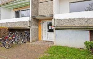 a group of bikes parked outside of a building at 1 Bedroom Nice Apartment In Anklam in Anklam
