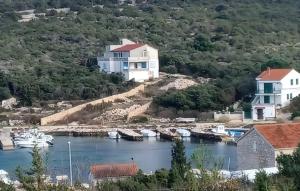 a view of a marina with boats in the water at Awesome Apartment In Otok Ist With Wifi in Ist