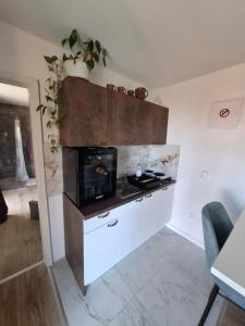 Η κουζίνα ή μικρή κουζίνα στο Hillview apartman Slavagora, Croatia +12 φωτογραφίες