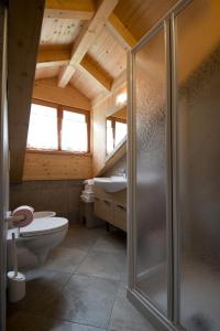 une salle de bain avec toilettes, lavabo et douche dans l'établissement Casa Marizzoni, à Peio Fonti 42 autres photos