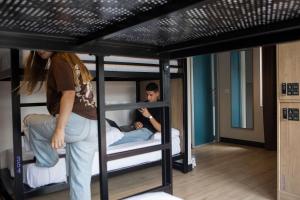 Voodi või voodid majutusasutuse Font Andorra Hostel by Nexta toas