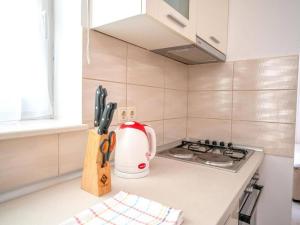 Kuchyň nebo kuchyňský kout v ubytování Apartments Matija