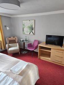 TV a/nebo společenská místnost v ubytování Hotel Goldene Rose