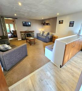 Ruang duduk di Twitchill Farm Holiday Cottage