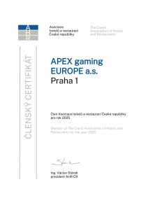 Certifikát, hodnocení, plakát nebo jiný dokument vystavený v ubytování Imperial Casino Strazny Hotel