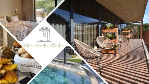 a collage of photos of a house with a swimming pool at Alminhas da Mindua - Unique Experiences by LuxiStay in Vitorino dos Piães