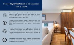 a poster for a hotel room with a bed and a table at Aurora Paulistana by Viva - Prédio completo a passos do Metrô República in Sao Paulo +57 photos