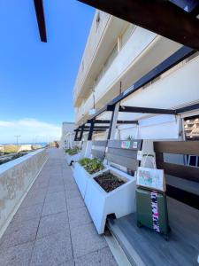 a row of planters on the side of a building at Cap Red Room in Cap d'Agde +11 photos