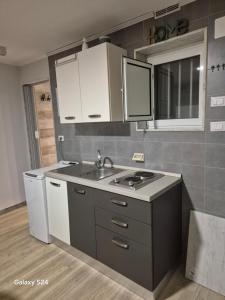 a kitchen with a sink and a counter top at Sweet Home Sofia in Barletta