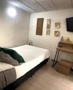 a bedroom with a large bed and a television at BORA - Apto 101Tu espacio fuera de casa in Ibagué
