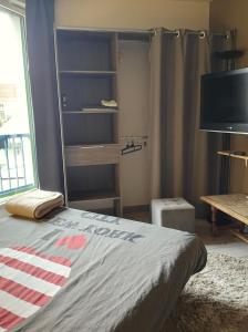 TV a/nebo společenská místnost v ubytování Nuits Dijon Chambre