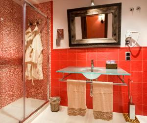 Koupelna v ubytování Hostal Raices