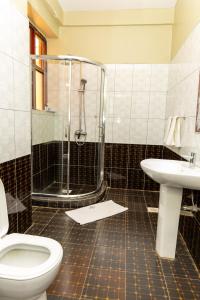 Koupelna v ubytování Maxland Hotel