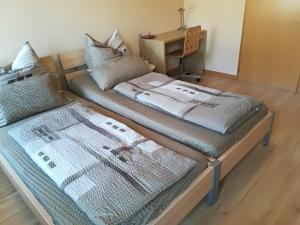 two beds sitting next to each other in a room at Ferienwohnungen Thul in Schweich