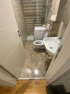 a bathroom with a toilet and a sink at Astra apartman BL in Banja Luka