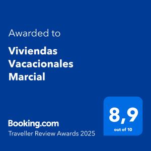Certyfikat, podpis lub inny dokument wystawiony w obiekcie Viviendas Vacacionales Marcial