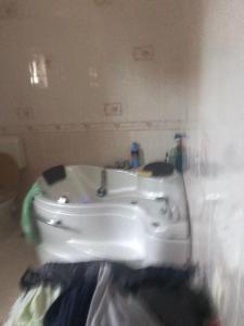 a bathroom with a white sink in a room at Vila Elena in Bucharest