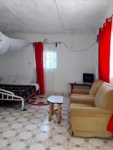 Posezení v ubytování SOFA CAMP Naivasha