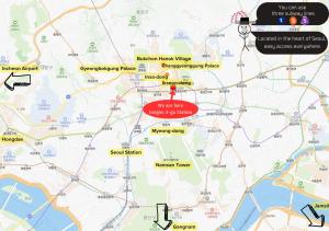 a map of melbourne with a red marker at Zen Seoul Stay in Seoul +44 photos