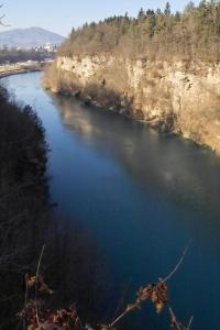a view of a river with blue water at Kleinhaus Am Rande Des Waldes in Kranj
