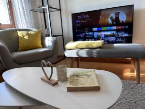 TV a/nebo společenská místnost v ubytování Lichtdurchflutete Wohnung