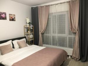 莱斯诺夫Deea H24的一间卧室，配有一张大床和一扇窗户。