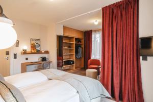 Braunbär Hotel & Spa - Former Alpine Sunstar Hotel的电视和/或娱乐中心