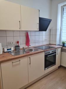 Η κουζίνα ή μικρή κουζίνα στο Liebevolle Ferienwohnung In Zentraler Lage +12 φωτογραφίες
