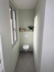 a bathroom with a toilet and a window at Le Gari, Limoges in Limoges +8 photos