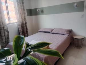 Postel nebo postele na pokoji v ubytování Hermoso e iluminado apartamento.