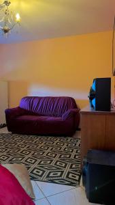 a living room with a couch and a table at Lar da Paz - Casa em Miguel Pereira in Miguel Pereira
