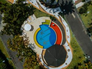 Letecký snímek ubytování Casa pé na areia Condomínio Cancun Beach itapoá/SC