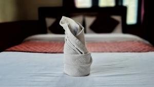 Hotel Deep Oasis Pokhara客房内的一张或多张床位