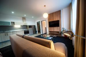 Televízia a/alebo spoločenská miestnosť v ubytovaní Sport HOTEL Centrum