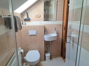 Koupelna v ubytování Apartmány Lešovice