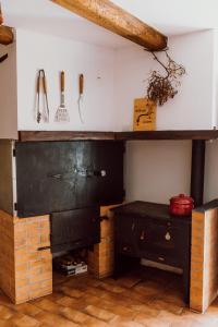 Kuchyň nebo kuchyňský kout v ubytování Apartmány Lešovice