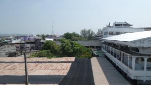 a view of a city with a train station at Usabuy in Trang